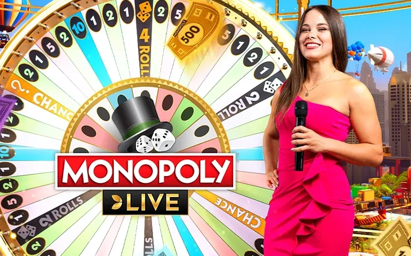 Spin the giant wheel in 1win Monopoly Live to enter the 3D board game bonus and win real money prizes.