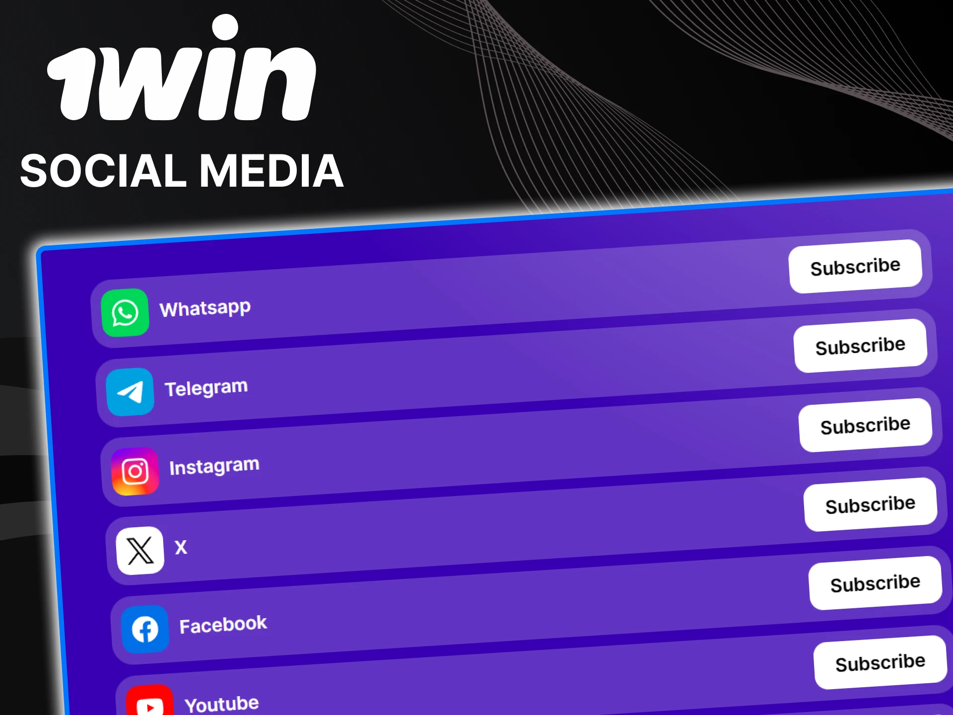 You can also contact 1win support service through social media.